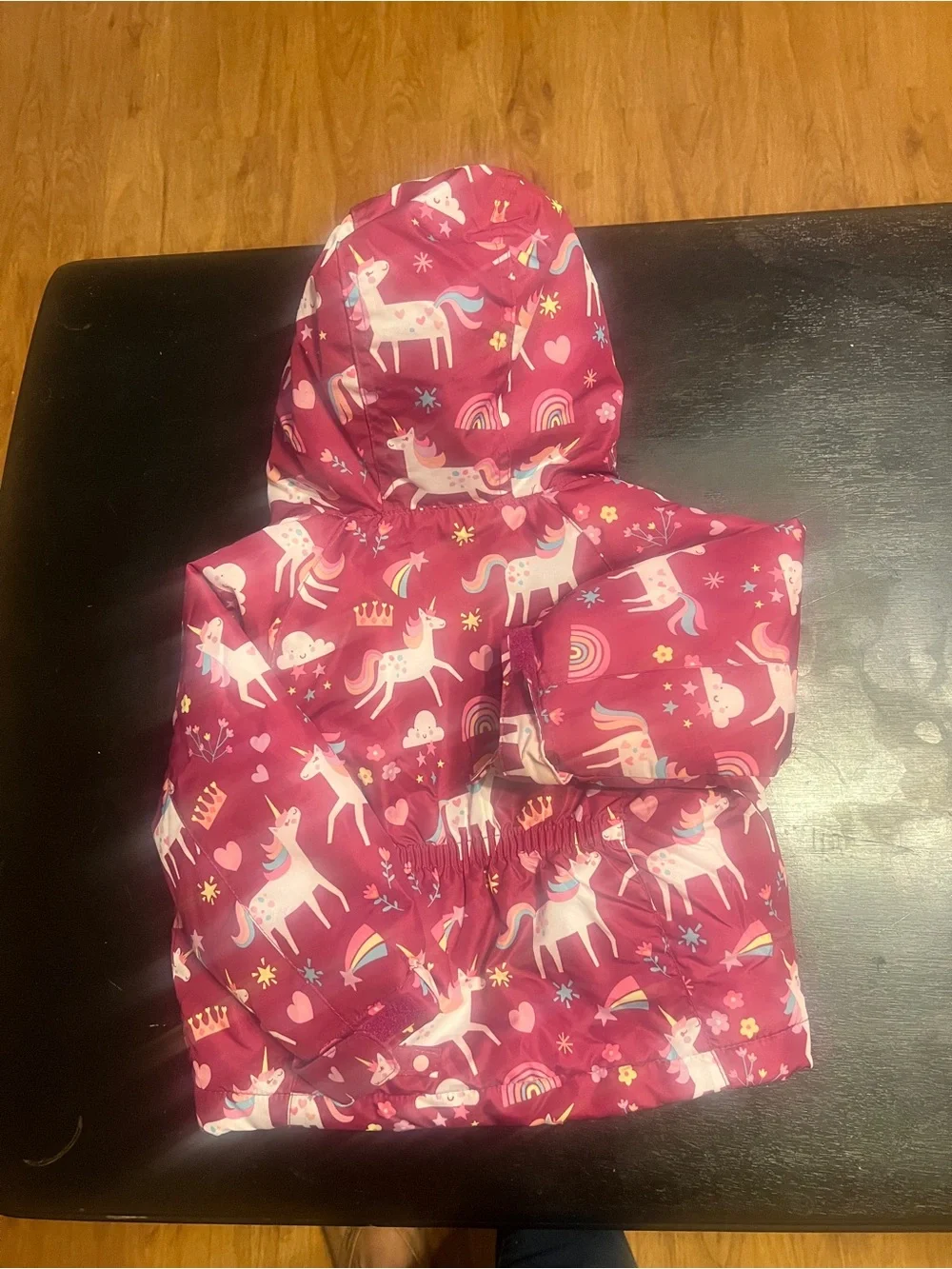 The Children's Place Bright Pink Unicorn Puffer Jacket size 24 months